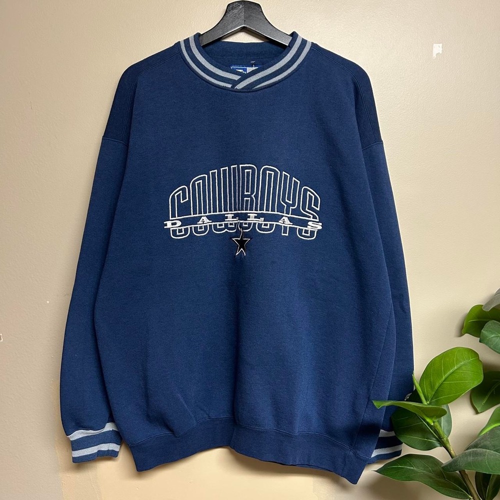 Vintage 90s Starter Dallas Cowboys Sweatshirt Navy Blue Heavyweight Mens XL